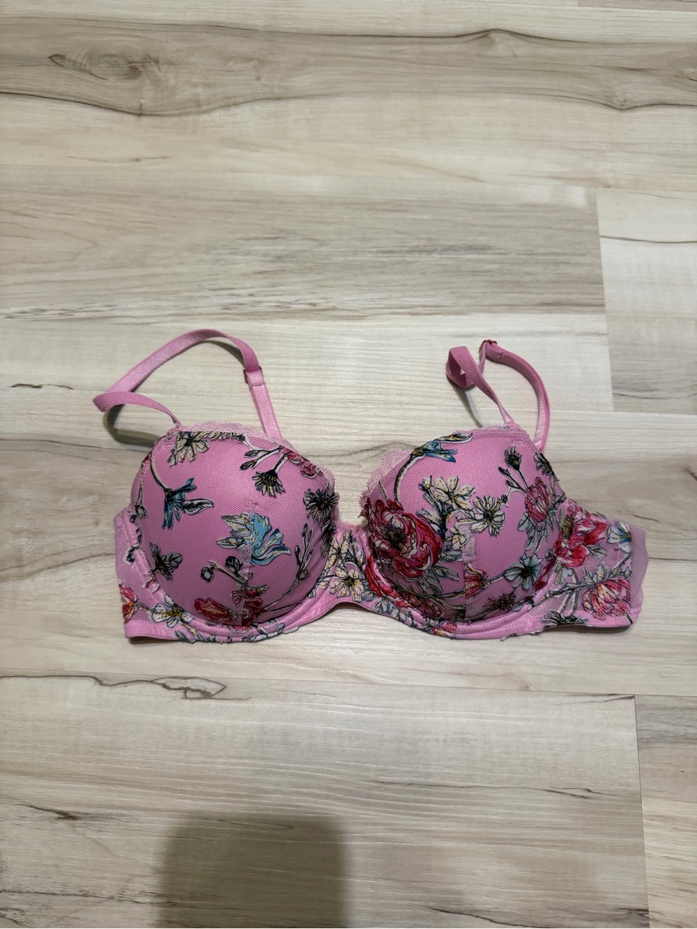 Victoria's Secret Pink Floral Padded Underwire Bra